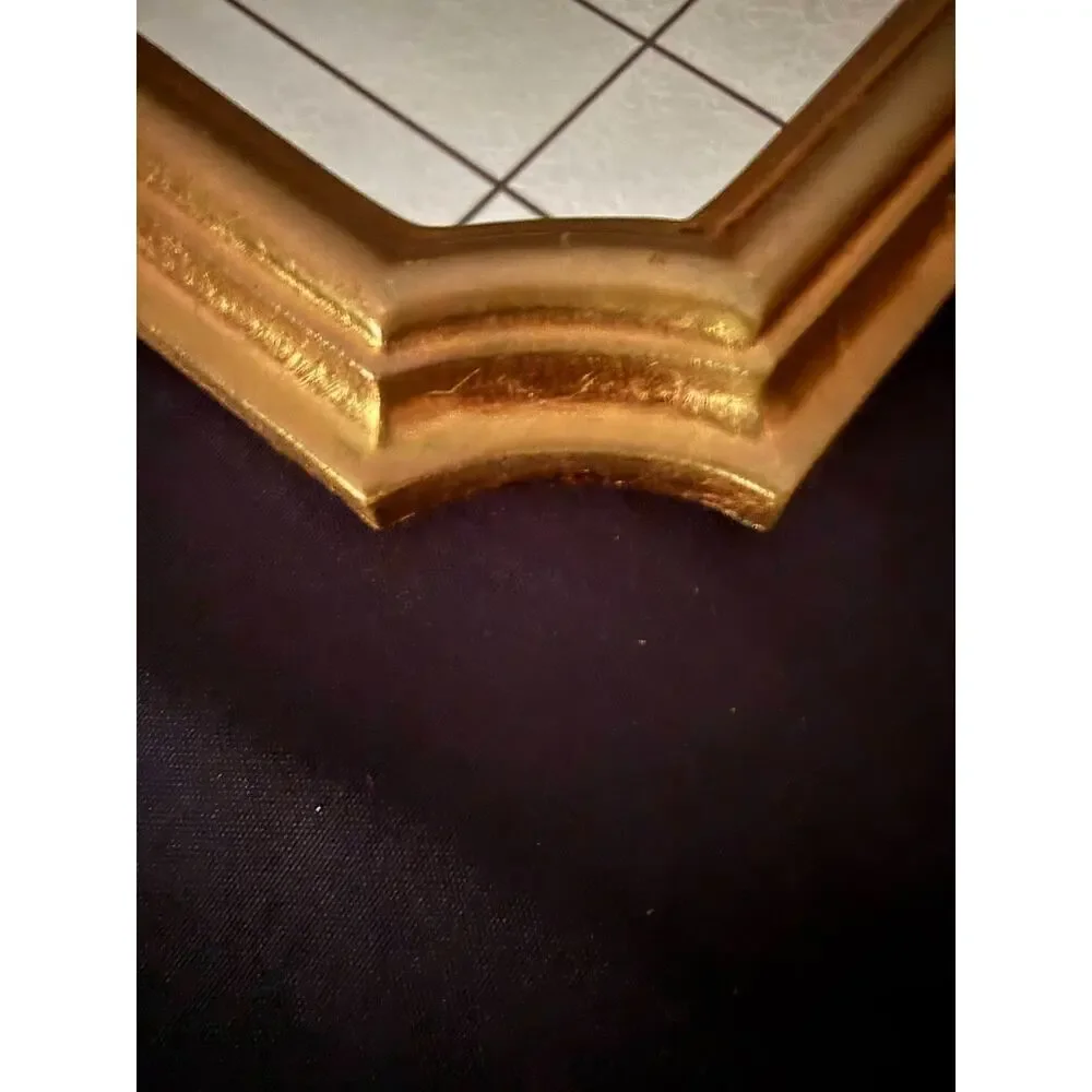 Pair Vintage Bassett Mirror Co Gold Arched Wall Mirrors Hollywood Regency 1970s